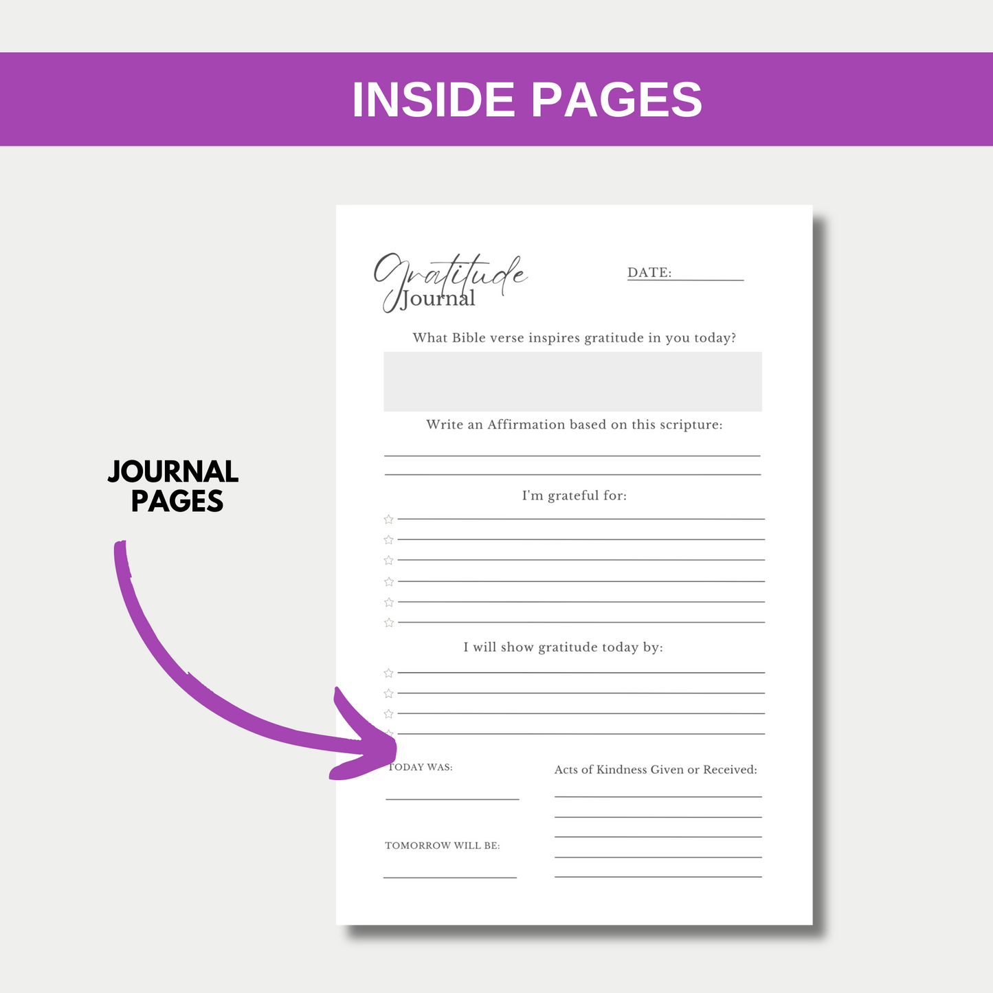 Reflections of Gratitude, Gratitude Journal